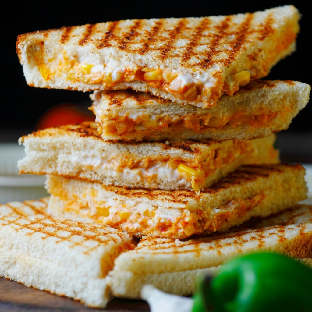 Crispy Grilled Sweet Corn and Cheese Club Sandwich at Panchalee Pure Veg JM Road Pune